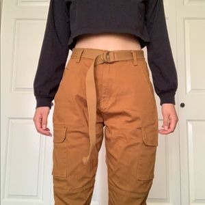 💜Women’s Brown Cargo Pants With Belt
